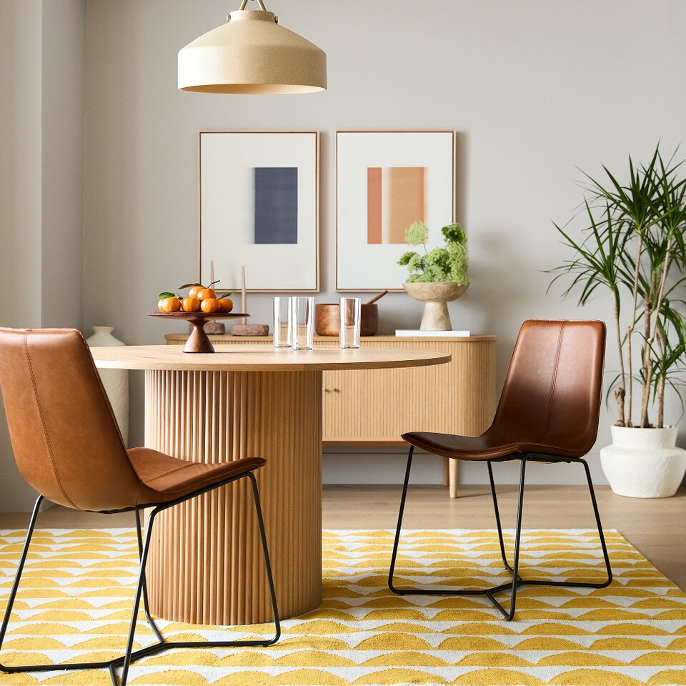 Slope Leather Dining Chair (Set of 2)